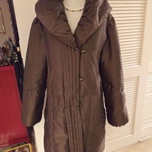 Larry Levine Down Coat Bronze Brown size XL